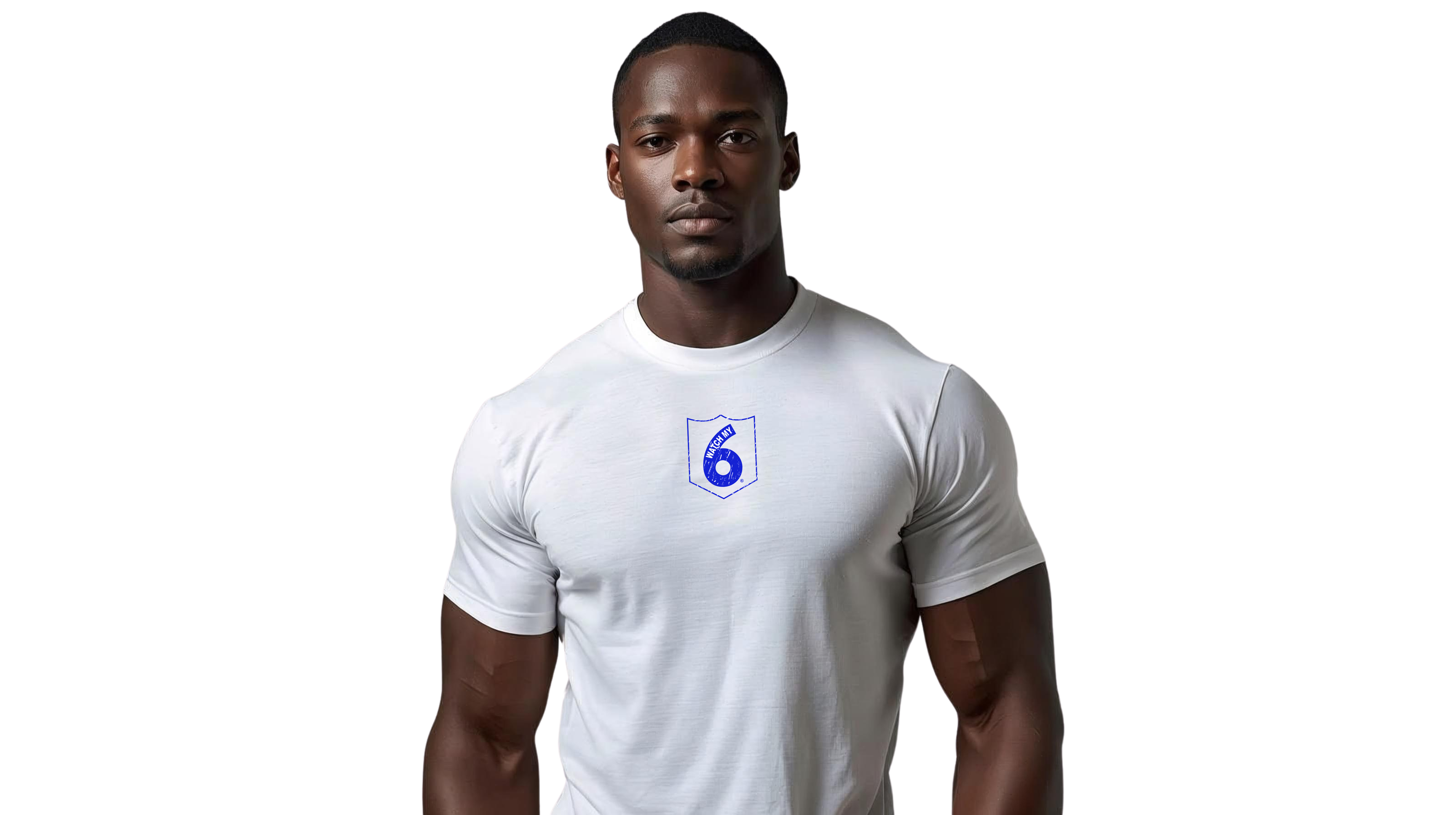 Distressed Police Logo Short Sleeve White T-Shirt