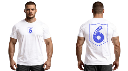 Distressed Police Logo Short Sleeve White T-Shirt