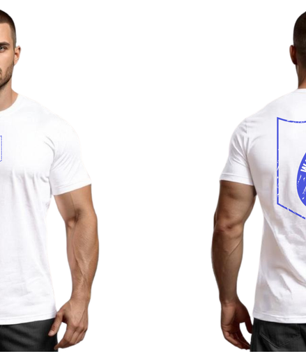 Distressed Police Logo Short Sleeve White T-Shirt