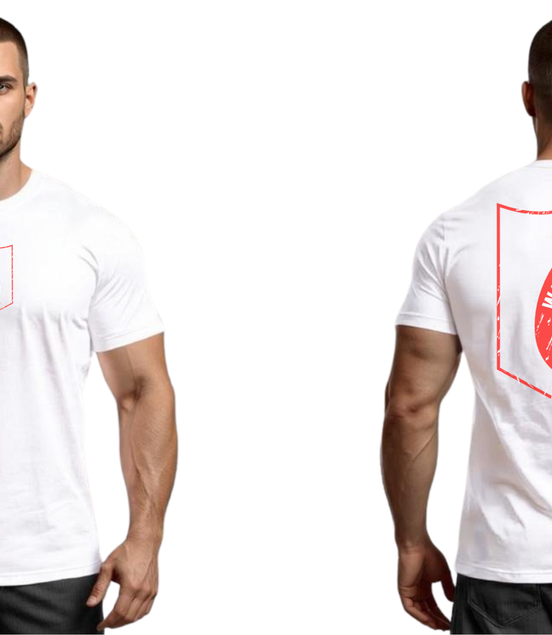 Distressed Fire Logo Short Sleeve White T-Shirt