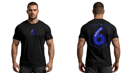 Distressed Police Logo Short Sleeve Black T-Shirt