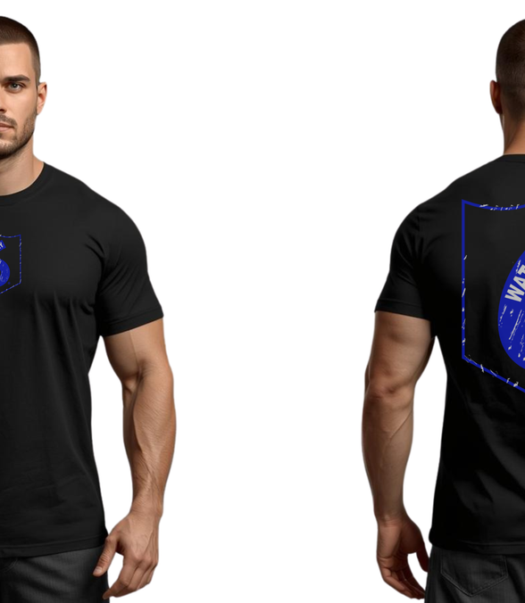 Distressed Police Logo Short Sleeve Black T-Shirt