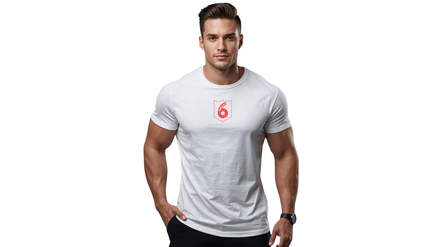 Distressed Fire Logo Short Sleeve White T-Shirt