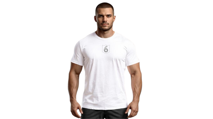Distressed Corrections Logo Short Sleeve White T-Shirt