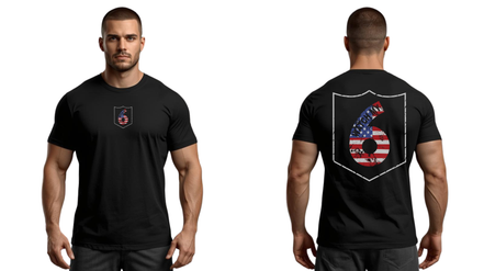 Distressed Patriotic Logo Short Sleeve Black T-Shirt